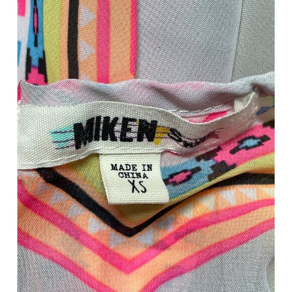 Miken Swim XS Sheer Chevron Print Cover-Up Dress‎ With Elastic Waist NWOT - Picture 4 of 8